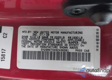 2009 Pontiac Vibe Gt из США, поврежденный, VIN 5Y2SR670X9Z436581